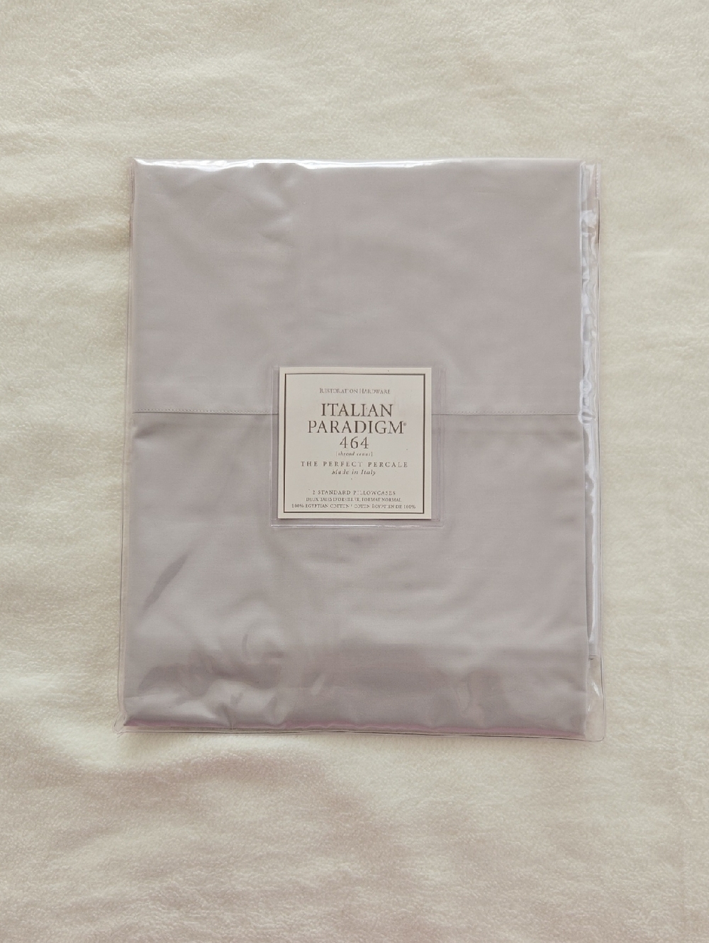 Restoration Hardware 464 100% Egyptian Cotton Pillowcases (2) - Light Gray